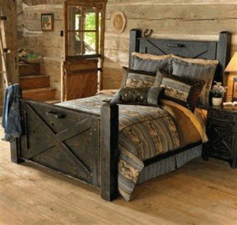 All woodworking plans are step by step, and include table plans, bed plans, desk plans and bookshelf plans. Barn door head board | Rustic bedroom furniture, Western ...