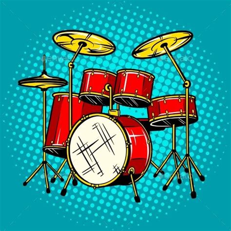 Drum Set Musical Instrument Vector Illustration Drums Art Drum