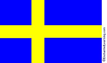 The swedish flag is a one coloured field with a cross. Sweden's Flag - EnchantedLearning.com