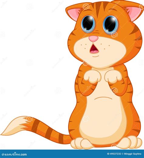Sad Kitten Cartoon Standing Stock Vector Image 49537232