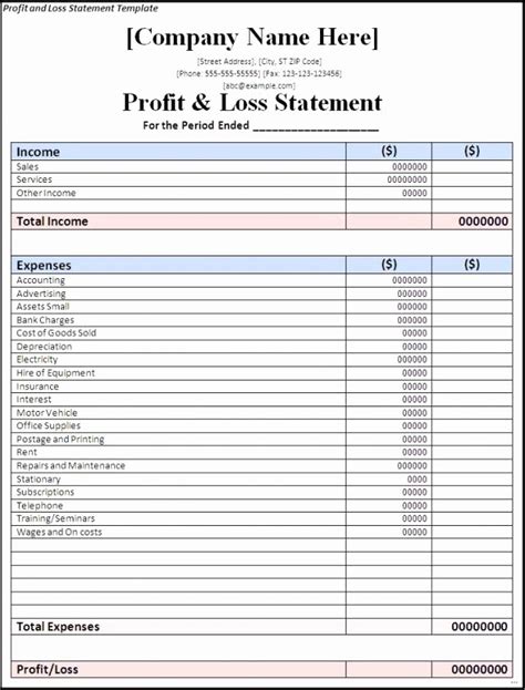 50 Trucking Profit And Loss Spreadsheet