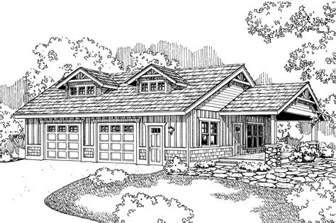 This Craftsman Garage Plan Can House Two Cars This Garage Also Has A