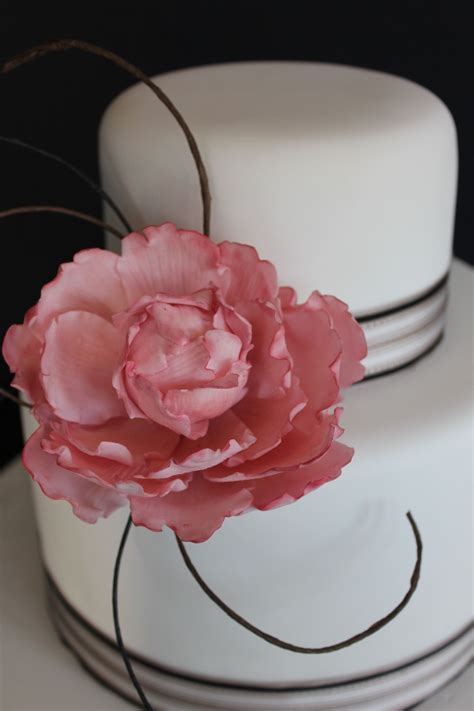 Flowers the edible flowers of certain vegetables. Wedding cake with sugar Peony flower www.paulajanecakes.co ...