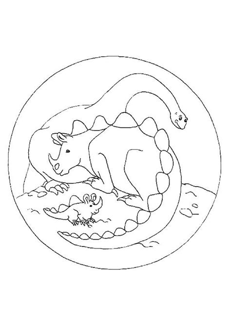Ein Mandala Von Dinosauriern Zum Ausmalen Coloriages De Dinosaures