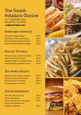yellow fast food restaurant menu templates  canva