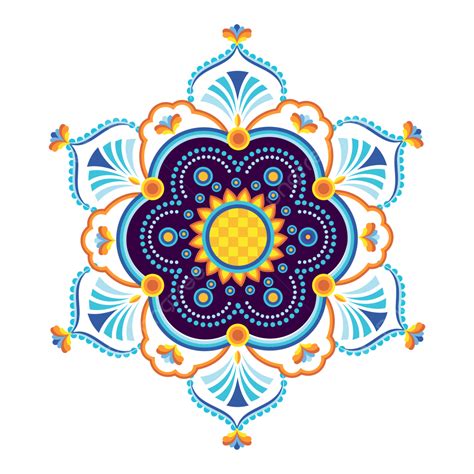 Mandala Círculo Diwali Rangoli Arte Colorida Png Arte Mandala