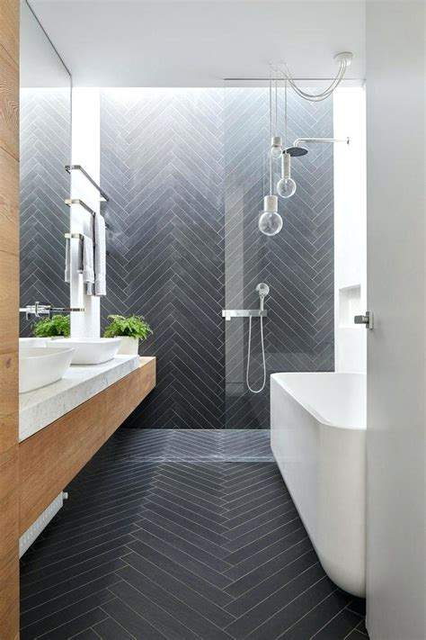 Black Herringbone Tile Bathroom Floor Good Group Chronicle Pictures