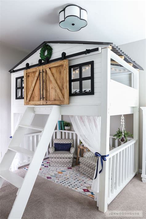 Build your own diy barn door hardware for $20! How To Build A DIY Sliding Barn Door Loft Bed Full Size ...