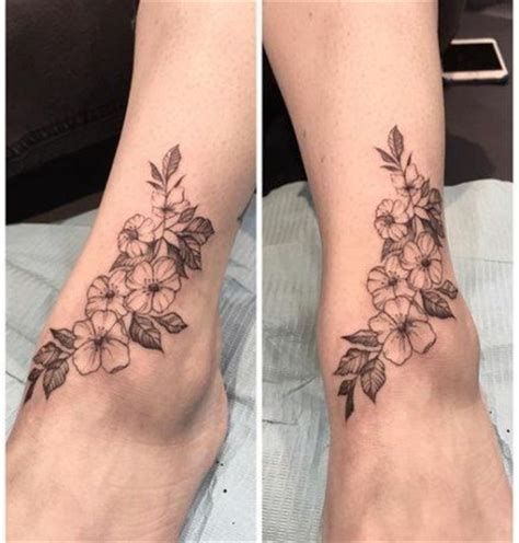 40 Gorgeous And Stunning Ankle Floral Tattoo Ideas For Your Inspiration Women Fashion