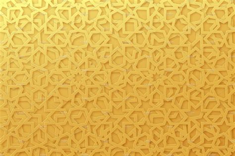 Arabic Pattern Background Islamic Gold Ornament Vector Custom