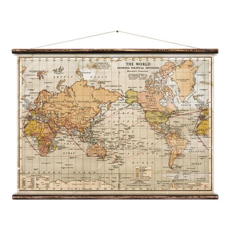 The World Pull Down Wall Map Etsy