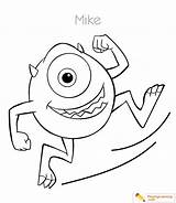 Inc Monsters Coloring Mike Wazowski Character sketch template