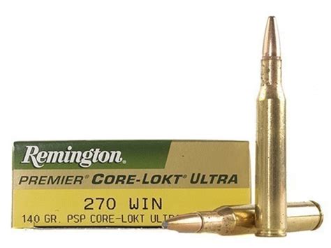 Remington Premier Ammo 270 Winchester 140 Grain Core Lokt Ultra Bonded