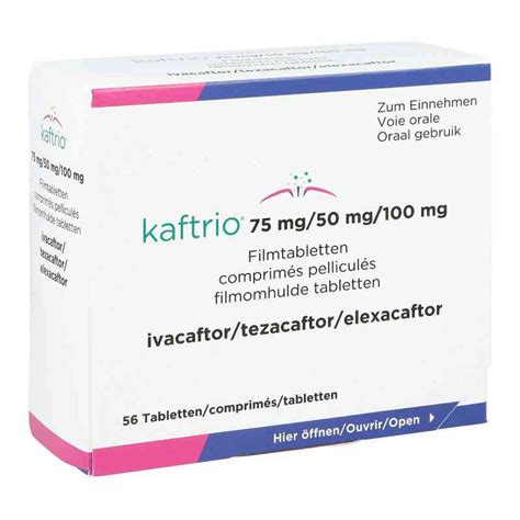 This indication extension is important as cf patients in europe with gating and residual function mutations will have access to kaftrio for the first time, said reshma kewalramani, m.d. Kaftrio 75 mg/50 mg/100 mg Filmtabletten 56 stk