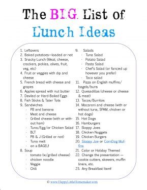 I love the variety that they offer and to me, they help change. Quick & Easy Lunches {w/a Big List of Lunch Ideas and ...