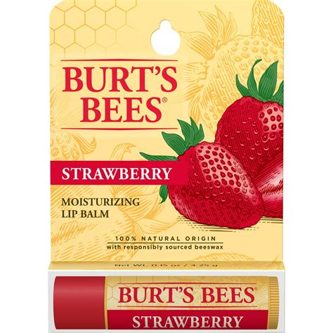 burt s bees 100 natural moisturizing lip balm strawberry 1 count