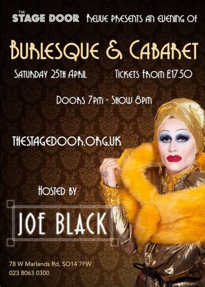 Burlesque And Cabaret Hosted By Joe Black The Stage Door Southampton