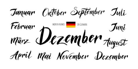 Premium Vector Handwritten Names Of The Months In German