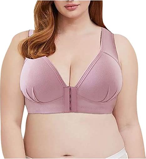 Dqaw Womens Front Closure Bra Full Cup Without Underwire And Inserts