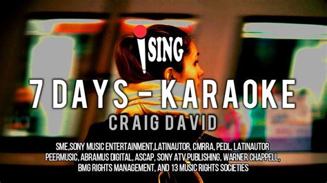 Craig David 7 Days Karaoke Lyrics Youtube