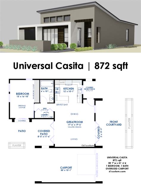 Universal Casita House Plan 61custom Contemporary And Modern House Plans