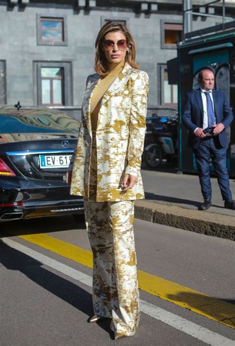 Braless Elisabetta Canalis Attends The Max Mara Fashion Show During Milan Fashion Week
