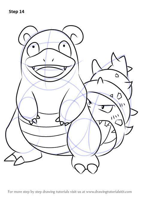 Learn How To Draw Slowbro From Pokemon Pokemon Step By Step Drawing