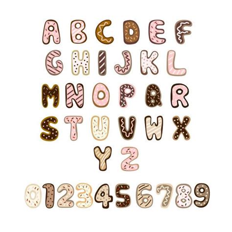 Donut Font Cuttable Design Svg Png Dxf And Eps Designs Cameo Etsy