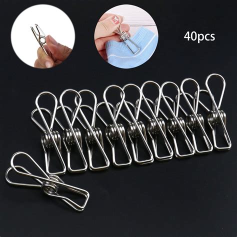 Clothes Pegs Windproof Laundry Hanging Clips Pins 40x Durable Stainless