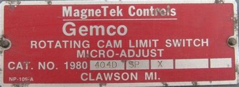 New Gemco 1980 404d Sp X Rotating Cam Limit Switch 1980404dspx Sb