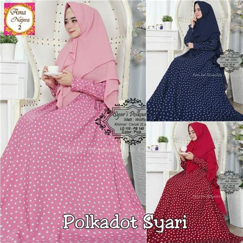 Manset terbuat dari karet premium yang lembut sehingga nyaman dikenakan dan sangat. Model Gamis Motif Polkadot - Baju Mewah