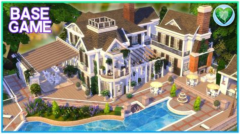 Yes Its Base Game Only 😍 Base Game Mansion No Cc Sims 4 Speed Build Kate Emerald Youtube