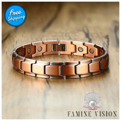 Vnox Copper Magnetic Bracelets For Men Stylish Fashion Streetwear