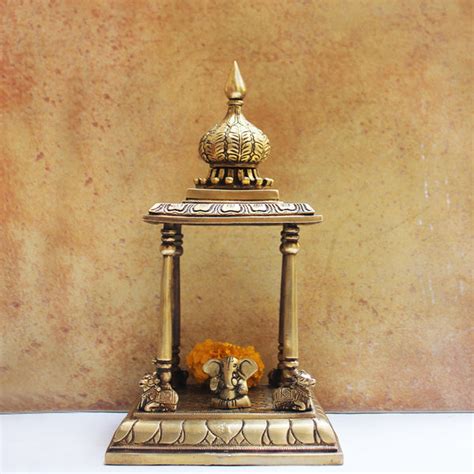 Vintage Brass Mandir Temple With Nandi Home To The Gods Height 35
