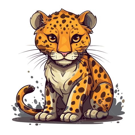 Leopard Clipart Cartoon Cute Leopard Vector Illustration Leopard