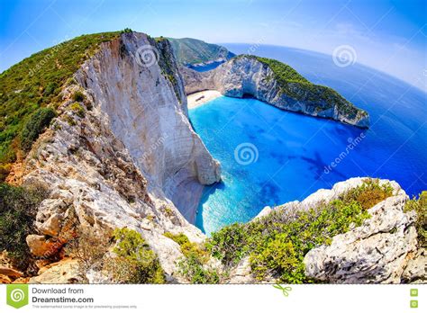 Zakynthos Shipwreck Beach Navagio Bay Seen From Above Important