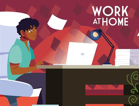 Male Freelancer Working From His Home 1237889 Vector Art At Vecteezy