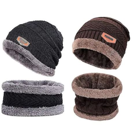 Buy Mr Cap 2 Pairs Mens And Womens Snow Proof Inside Fur Warm Woolen