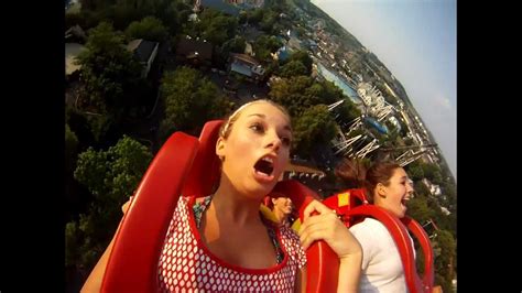Girl Almost Passes Out On Roller Coaster Youtube