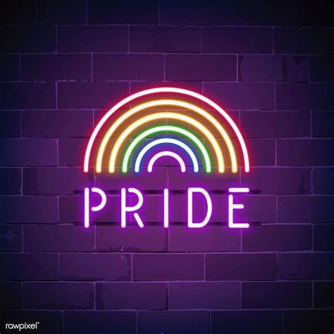 Rainbow Pride Neon Sign Vector Free Image By Ningzk V