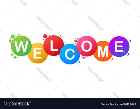 The Word Welcome Banner With Text Colored Vector Image