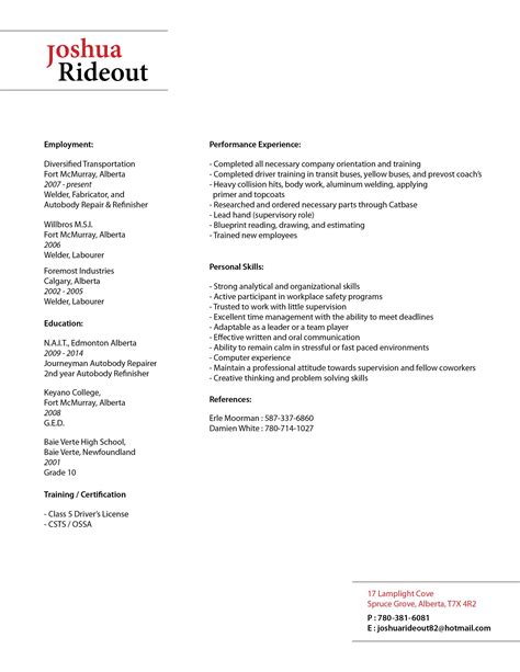 Resume Templates With Columns