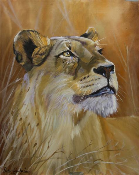 Lioness Painting By Pieter Wentzel Saatchi Art
