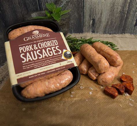 Grasmere Pork And Chorizo Sausages 380g Grasmere Farm