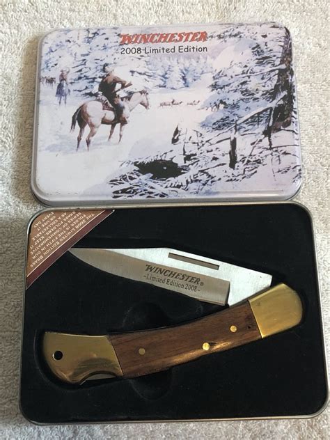 New winchester 2007 limited edition brass folder knife set with tin. Winchester 2008 Limited Edition Folding Knife In Tin ...