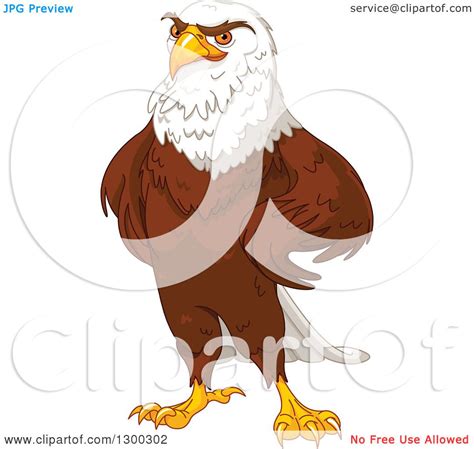 Clipart Of A Handsome Bald Eagle Standing With Hands On His Hips