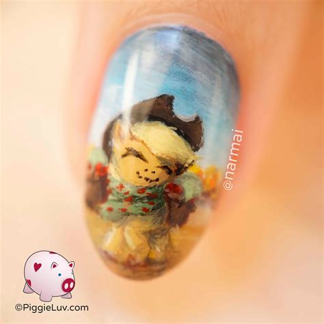 Piggieluv Autumn Applejack Nail Art