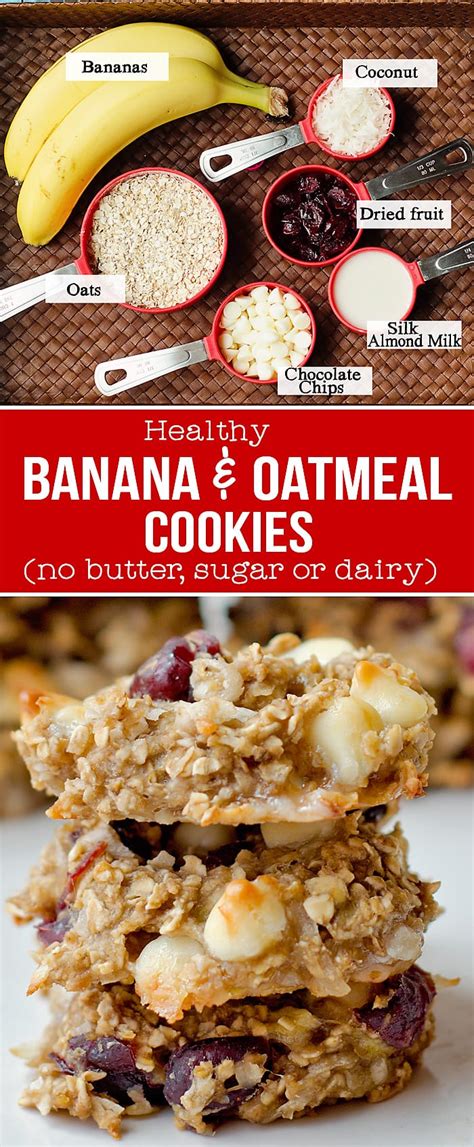 Healthy Banana and Oatmeal Cookies (no butter, sugar ...
