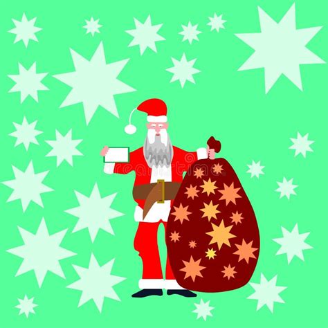 Santa Claus In Red Clothing Stock Vector Illustration Of Flat Person