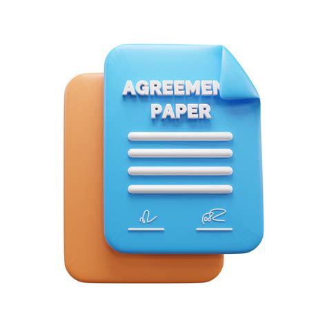 Agreement Signing Papers 3d Illustration Icon Or Loan Agreement Signing